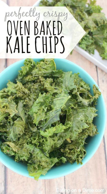 Looking for a recipe for homemade kale chips? Make this Easy oven baked kale chip recipe full of flavor. Kale chips are great for snacking. 