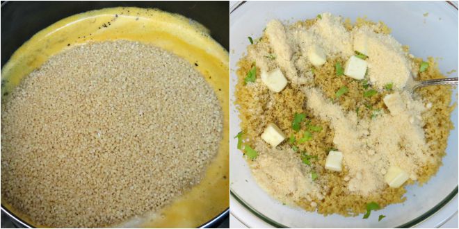 Learn how to make couscous recipe.  You have to try this easy, healthy parmesan couscous recipe for your next dinner. Your family will love couscous and it’s the perfect side dish for your next dinner.  #eatingonadime #couscous #sidedishrecipes