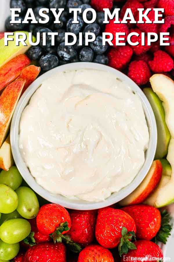 It doesn't get much easier than this 2 ingredient fruit dip recipe! It's so easy the kids can make it after a long day in the pool!