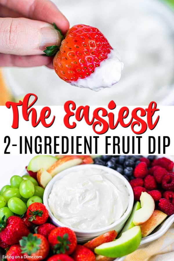 It doesn't get much easier than this 2 ingredient fruit dip recipe! It's so easy the kids can make it after a long day in the pool!