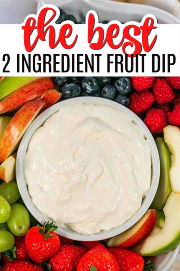 It doesn't get much easier than this 2 ingredient fruit dip recipe! It's so easy the kids can make it after a long day in the pool!