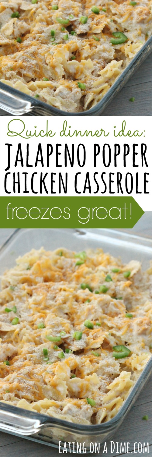Jalapeño Popper Chicken Casserole #everydayeffortless - Eating on a Dime