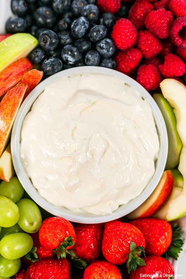 It doesn't get much easier than this 2 ingredient fruit dip recipe! It's so easy the kids can make it after a long day in the pool!