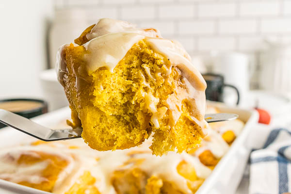 Nothing says crisp fall morning better then the smell of Pumpkin Cinnamon Rolls baking in the oven.  Enjoy this delicious treat for a tasty breakfast.