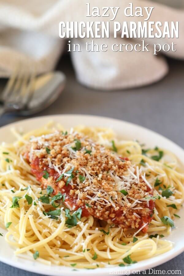 Crock Pot Chicken Parmesan is so easy and delicious. Try making this Slow Cooker Chicken Parmesan. Your family will love Crock Pot Chicken Parmesan Recipe.