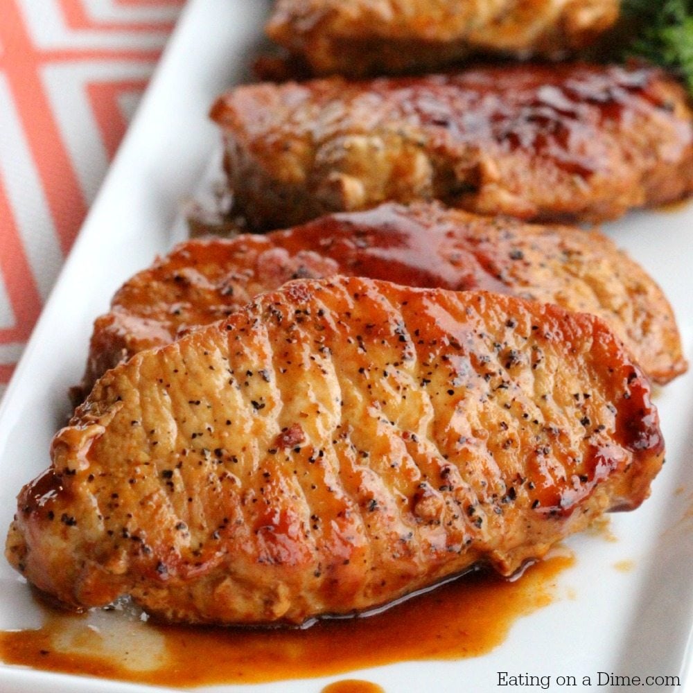 Don't let cooking pork intimidate you. This easy Skillet BBQ pork chops recipe is so easy in the skillet. It is the perfect weeknight meal. 