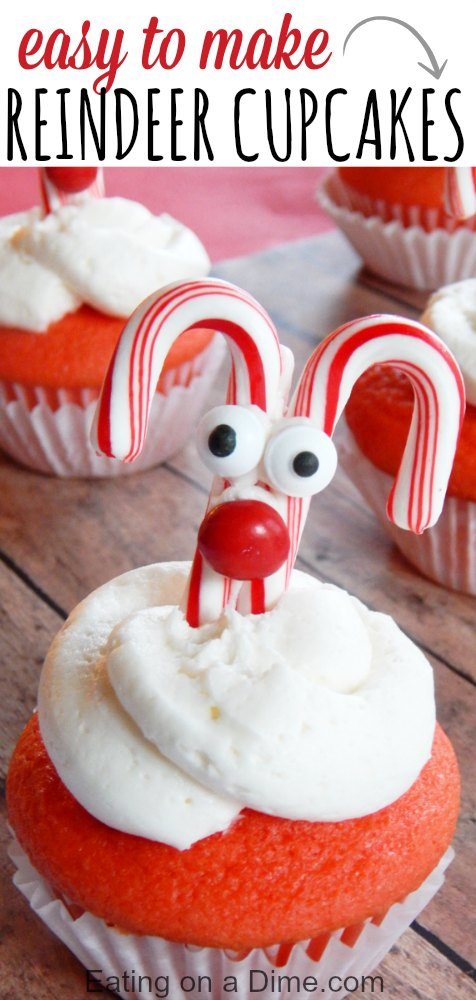 Today I have some super cute Reindeer Cupcakes for you to make. These are crazy easy, but oh so adorable. The kids will love to help. 
