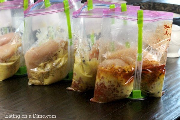 Freezer Meals on Freezer Bag Holders 