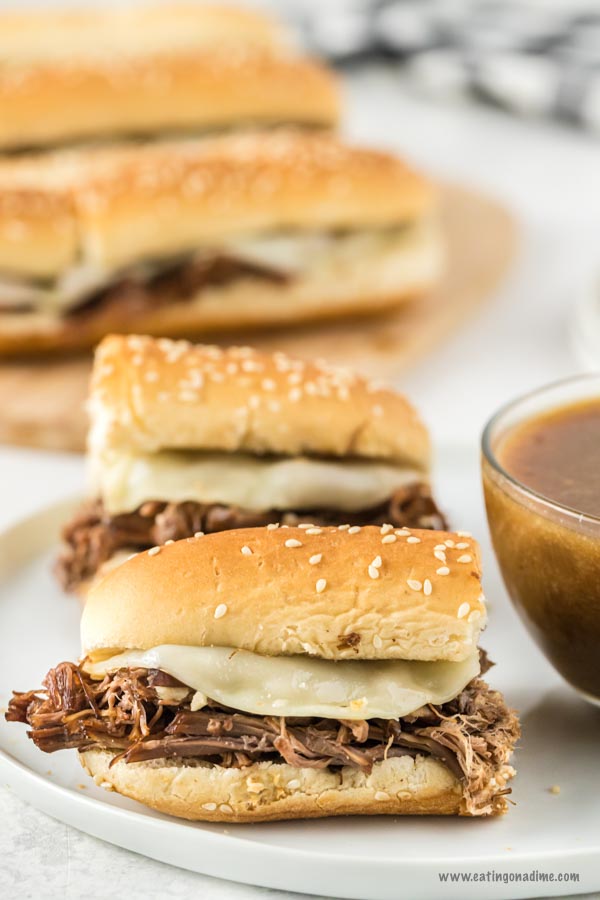 This Crock pot french dip recipe is so tender and delicious. My family loves this meal and the crock pot makes it super easy to enjoy. 