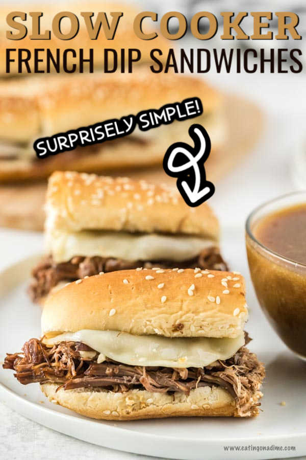This Crock pot french dip recipe is so tender and delicious. My family loves this meal and the crock pot makes it super easy to enjoy. 