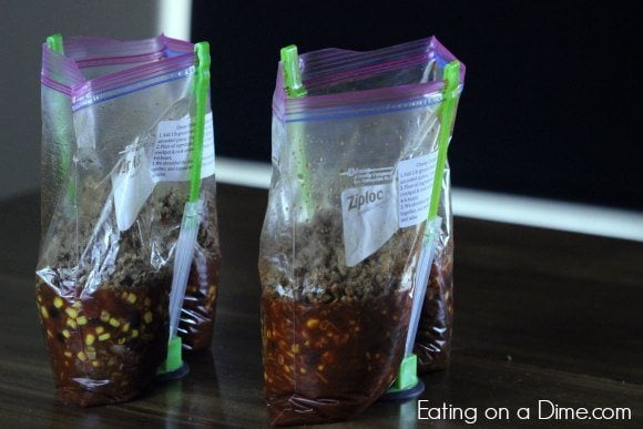 make ahead meals - baggie holders