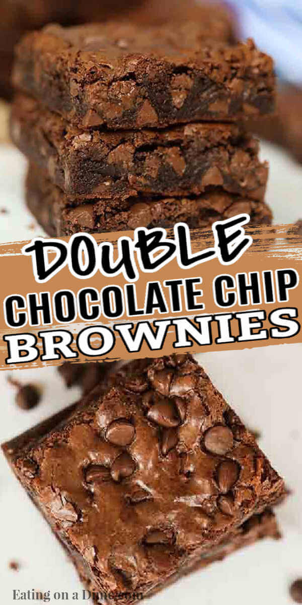 Everyone will love these decadent Double chocolate chip brownies. Each bite is loaded with tons of chocolate and the entire recipe is so easy.