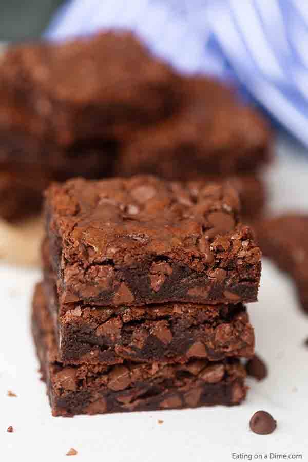 Double chocolate chip brownies - easy chocolate chip brownie recipe