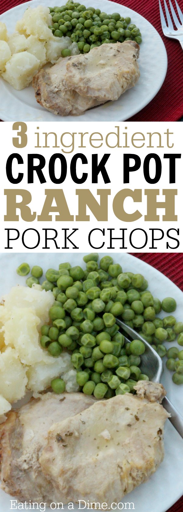 Crock pot Ranch Pork Chops - Eating on a Dime
