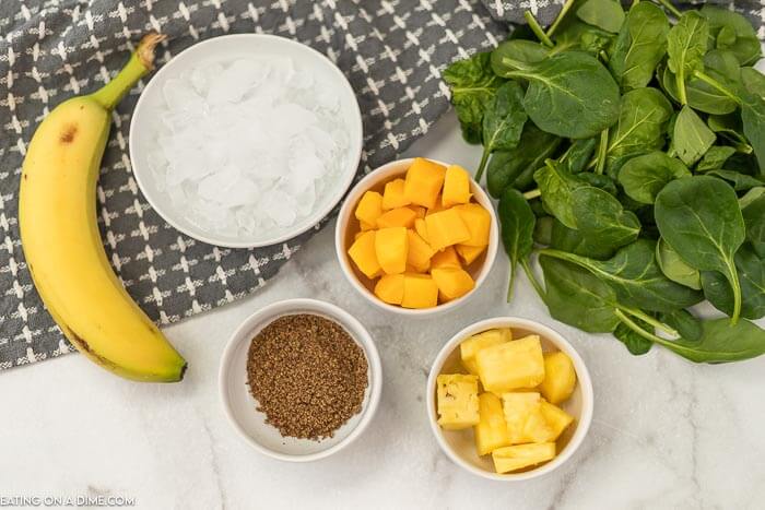 Pineapple spinach smoothie is so delicious and packs in a serving of veggies and fruit in one glass. Enjoy for breakfast, a snack or any meal. 