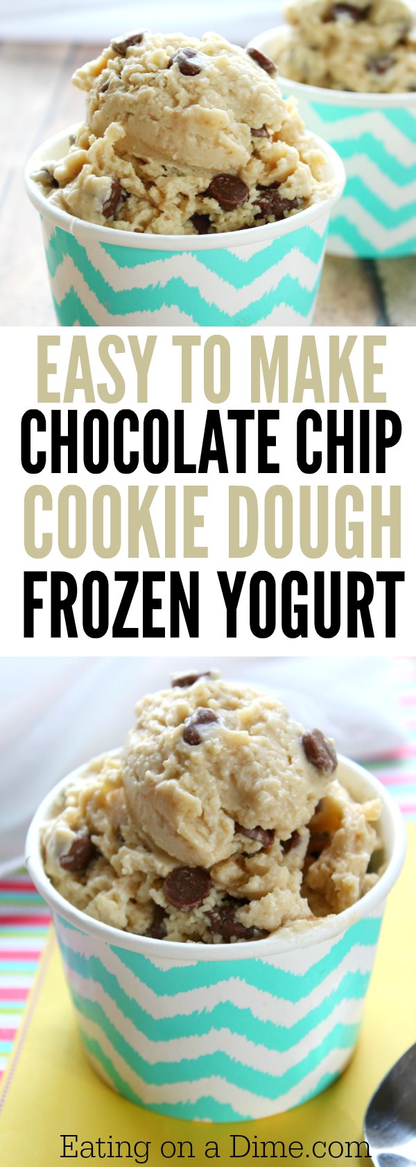 Chocolate Chip Cookie Dough Frozen Yogurt Recipe - Easy Dessert recipe
