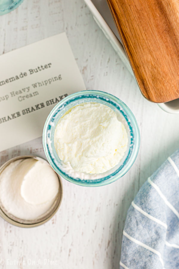 Once you learn how to make butter with heavy whipping cream you'll be hooked! Making butter at home is super easy and it tastes so good!