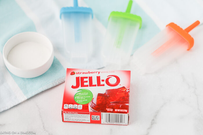 Ingredients for Jell-o Popsicles