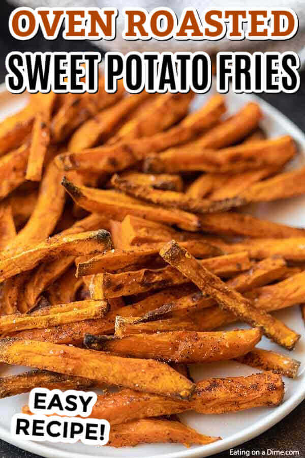 Sweet potato fries are easy to make! Make this oven baked sweet potato fries recipe for the perfect healthy side dish recipe. This is the best healthy side dish. These oven roasted DIY baked sweet potato fries is perfect for cleaning eating and is one of the best whole 30 recipes! Learn how to make homemade, crispy sweet potato fries! #eatingonadime #sidedishrecipes #sweetpotatofries #healthyrecipes 