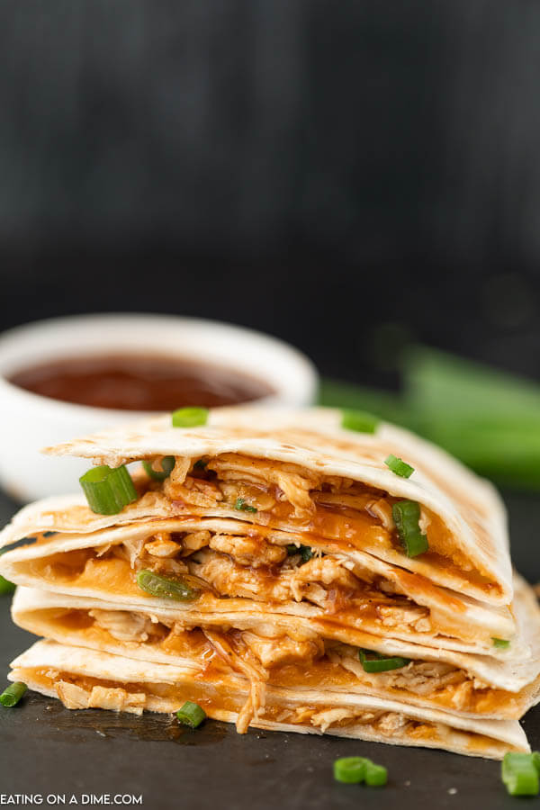 photo of sliced quesadillas