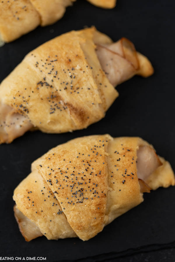 Turkey sandwich crescent roll recipe makes a great lunch. Everyone will love the crescent rolls and you can use leftover turkey or deli meat. 