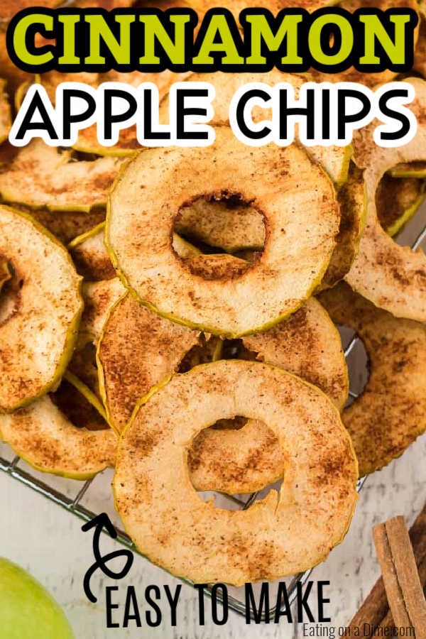 This baked apple chips recipe is so easy to make and doesn't require a dehydrator! Baked apple chips make the perfect afternoon snack!