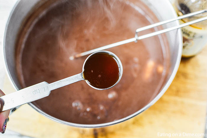 Add the vanilla extract to the chocolate mixture