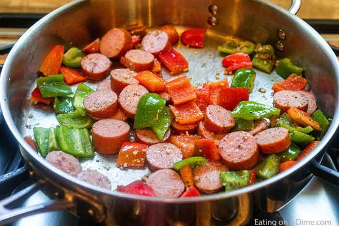 Skillet recipes make dinner easy and this tasty Skillet Pasta and Sausage recipe does not disappoint. It is the perfect one pot meal for busy weeknights. 
