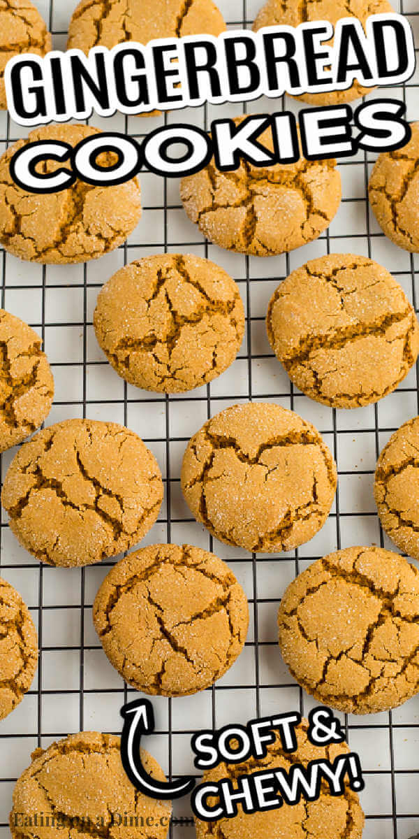 Skip the old fashion Gingerbread cookies. Try this delicious soft and chewy gingerbread cookies recipe today. It wont disappoint! These gingerbread cookies without molasses are easy to make and the best! You will love this easy homemade recipe that is perfect for Christmas! #eatingonadime #cookierecipes #christmasrecipes #gingerbread 