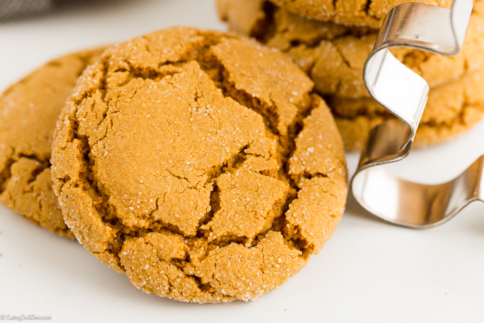 Skip the old fashion Gingerbread cookies. Try this delicious soft and chewy gingerbread cookies recipe today. It wont disappoint! These gingerbread cookies without molasses are easy to make and the best! You will love this easy homemade recipe that is perfect for Christmas! #eatingonadime #cookierecipes #christmasrecipes #gingerbread 