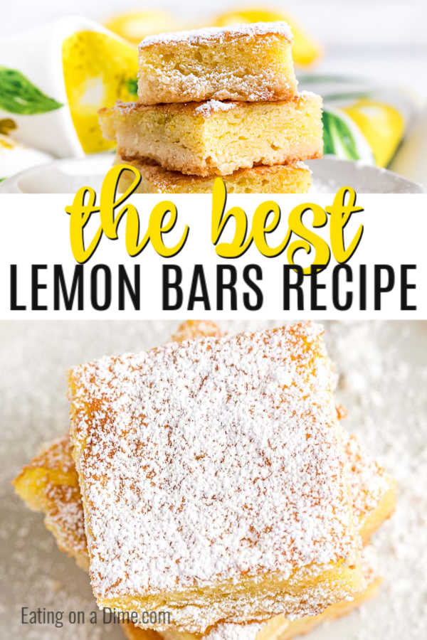 This easy lemon bars recipe is so simple to make and they turn out delicious. You get the perfect balance of sweet and tangy for the best lemon flavor. 