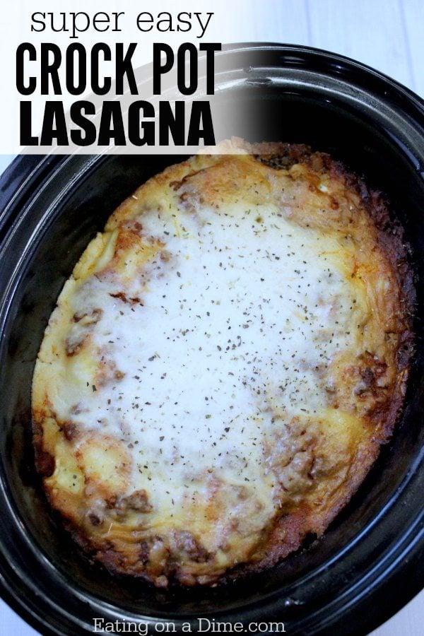 Crock Pot Lasagna Recipe - Easy Slow Cooker Lazy Day Lasagna Recipe