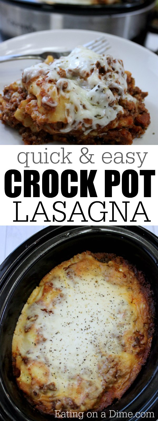 Crock Pot Lasagna Recipe - Easy Slow Cooker Lazy Day Lasagna Recipe
