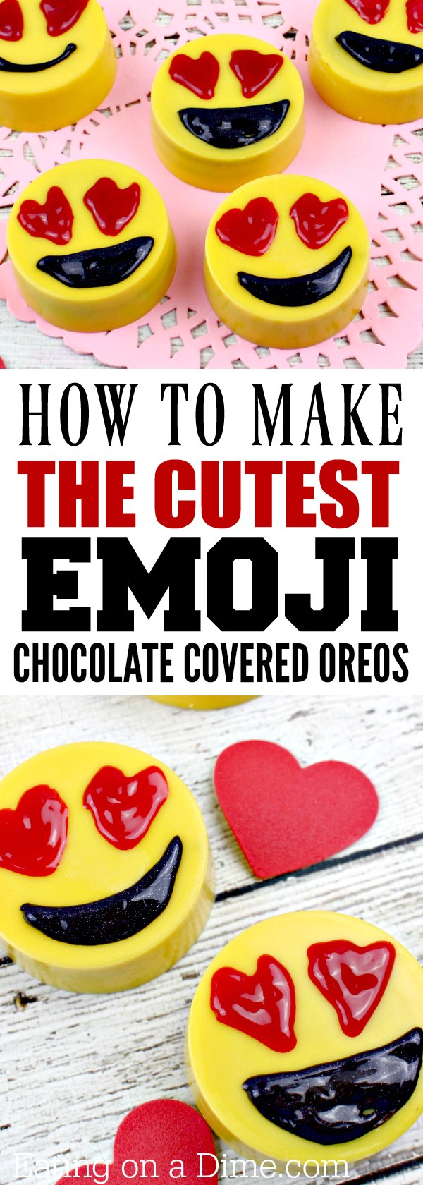Looking for Valentine's Day ideas? Easy to make Emoji Chocolate Covered Oreos are adorable! This a very simple oreo recipe.