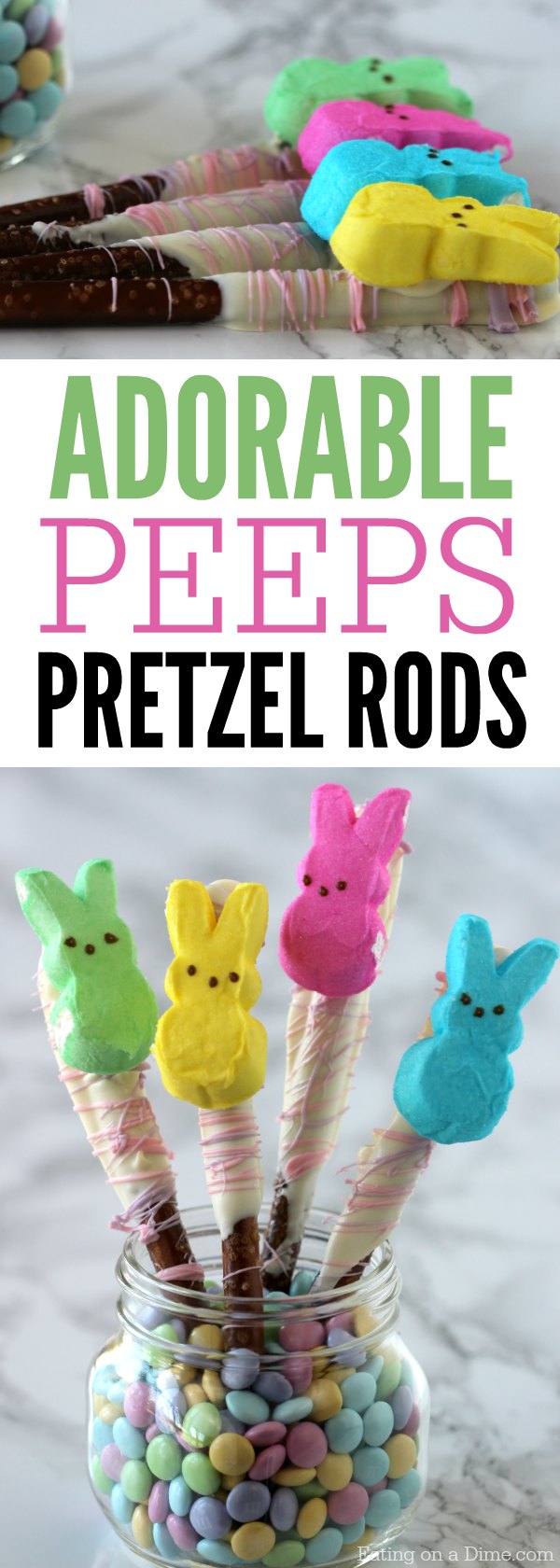Peeps Chocolate covered pretzel rods