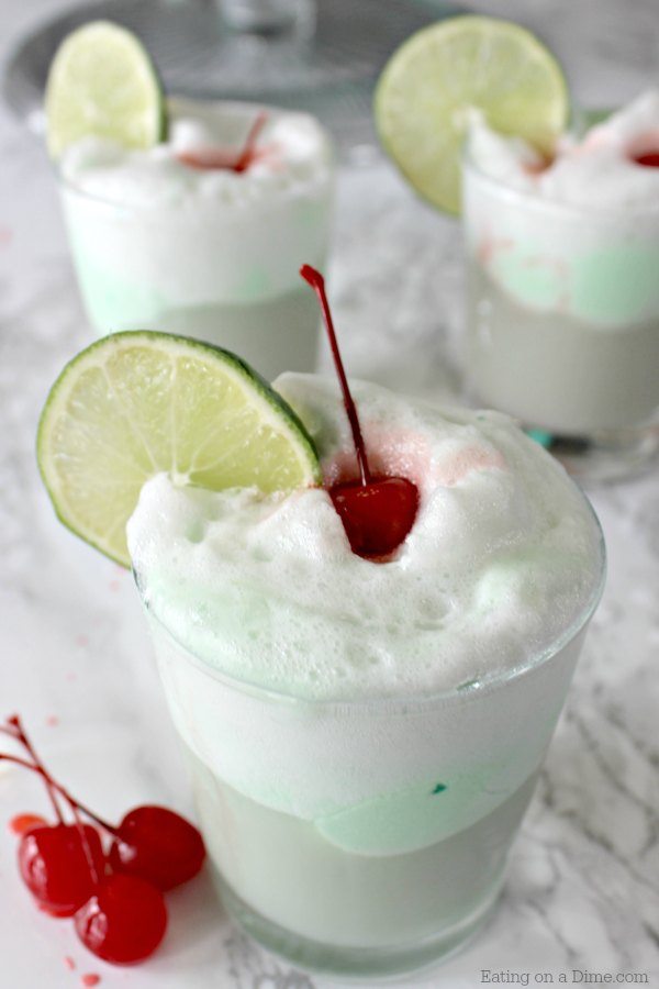 Cherry Limeade Punch topped with cherries