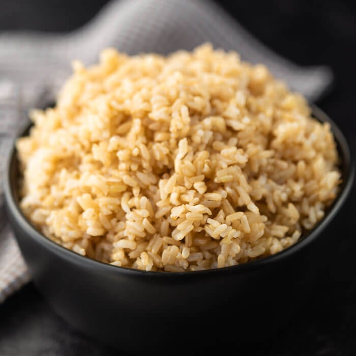 Brown rice in a bowl. 