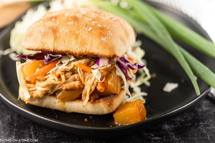 Instant Pot Hawaiian BBQ Chicken sandwiches easily serve a crowd and come together with little work. It's the perfect recipe for busy nights. 