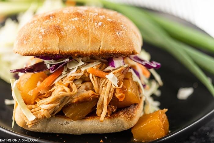 Instant Pot Hawaiian BBQ Chicken sandwiches easily serve a crowd and come together with little work. It's the perfect recipe for busy nights. 