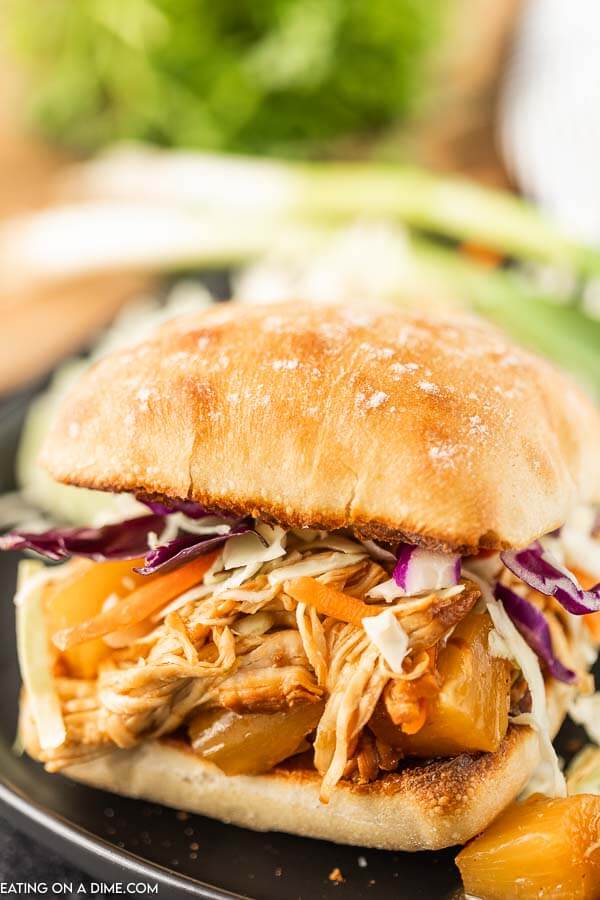 Instant Pot Hawaiian BBQ Chicken sandwiches easily serve a crowd and come together with little work. It's the perfect recipe for busy nights. 