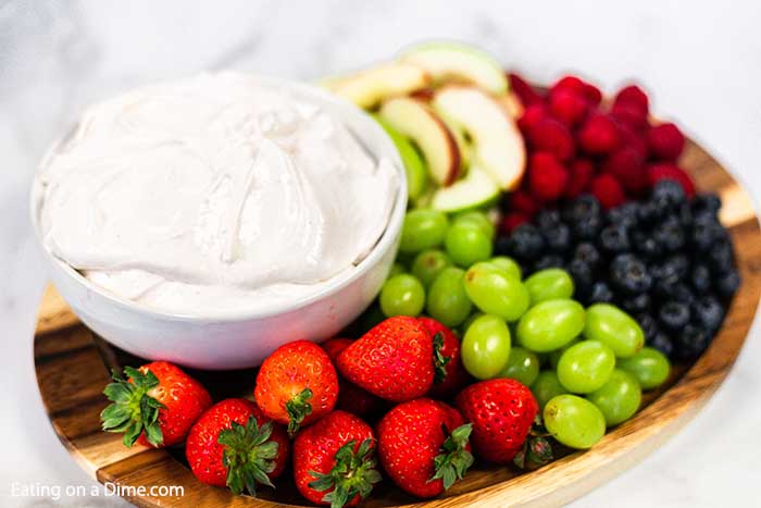 Looking for a delicious fruit dip? You are going to love this quick and easy strawberry fruit dip recipe. With just 3 ingredients you make this in minutes!