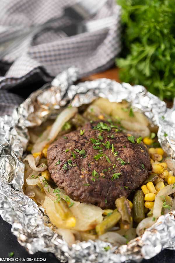 Hobo dinner foil packets are so delicious and clean up is a breeze. Everything you need for a great meal is in the foil pack. So tasty! Hobo dinner foil packets are so delicious and clean up is a breeze. Everything you need for a great meal is in the foil pack. So tasty!