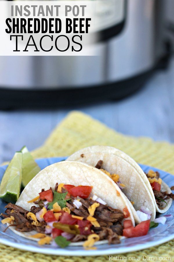 Gluten Free Instant Pot Mexican Shredded Beef Tacos Recipe - So easy!
