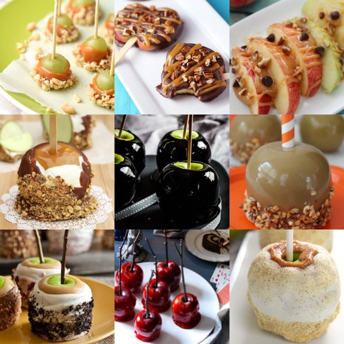 collage of caramel apple recipes