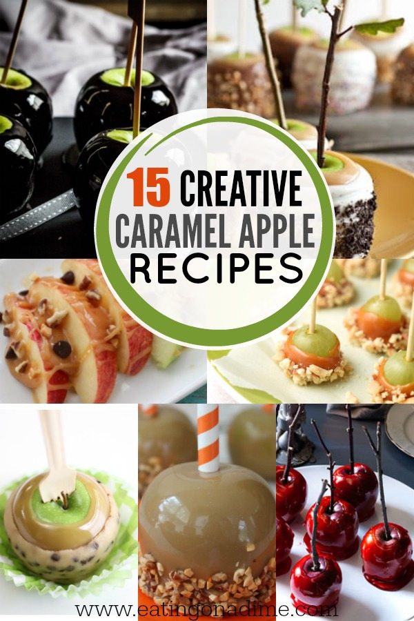 collage of caramel apple recipes