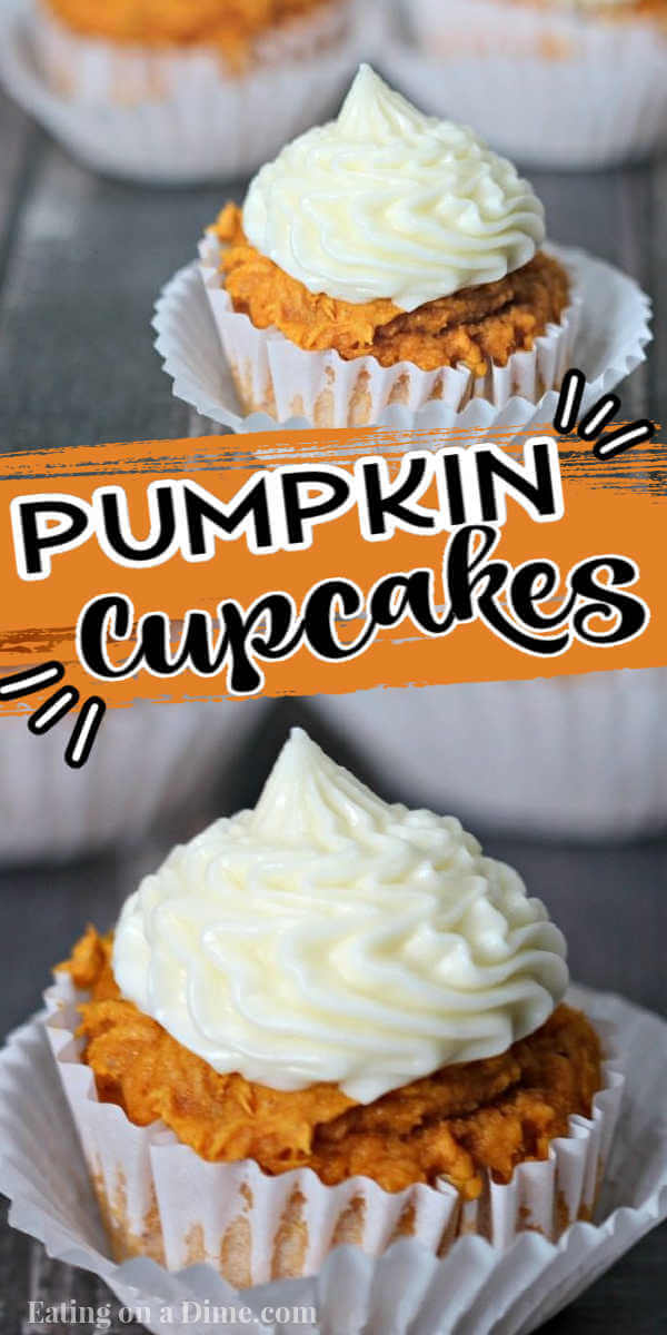 These pumpkin cupcakes with cream cheese frosting will melt in your mouth. You will be surprised how easy this pumpkin cupcake recipe is to make. Try it!