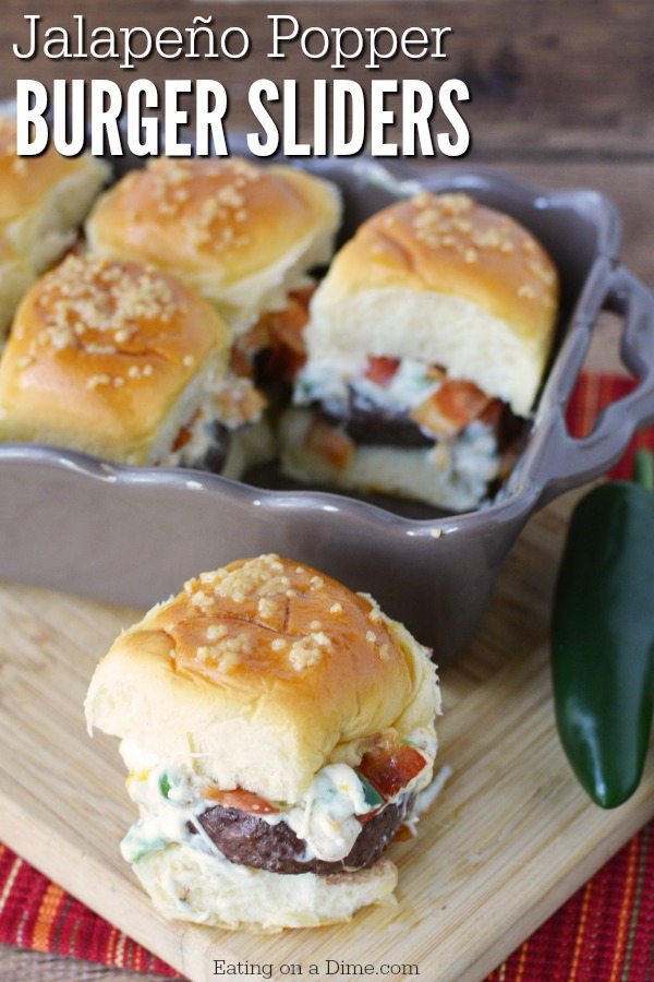 Jazz up your burger and make Jalapeno popper burger sliders for an extra kick.  This is the perfect size for parties, Game day and more. 