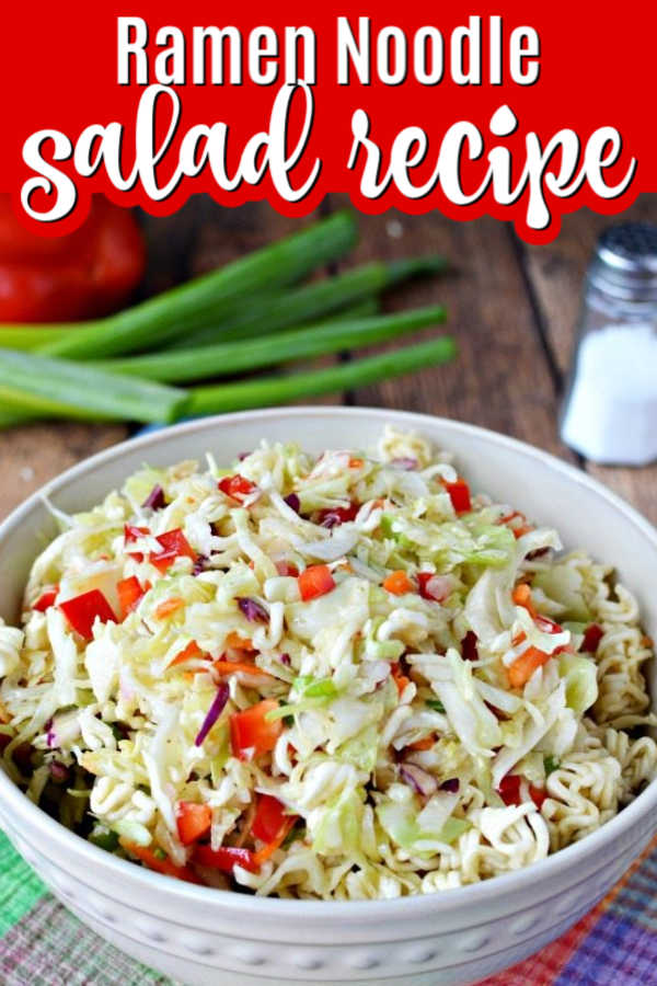 Easy ramen noodle salad recipe comes together quickly for a crispy and flavorful salad. The dressing really brings it all together for a great side dish.
