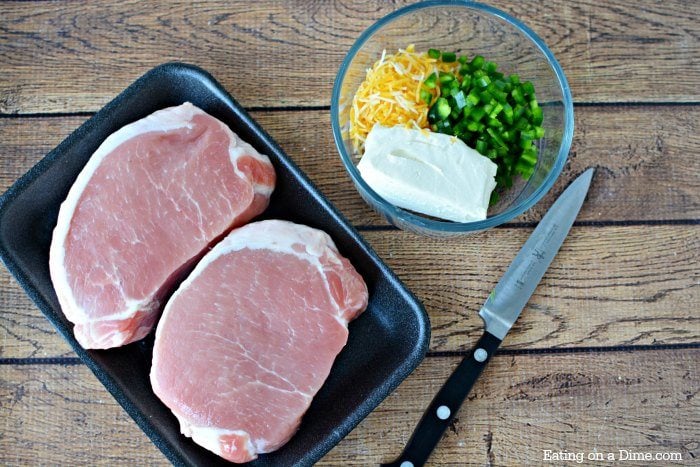 ingredients for jalapeno popper stuffed pork chops