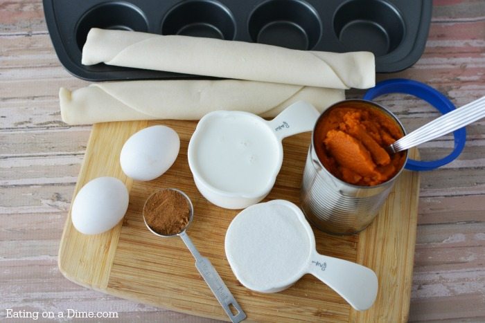 Ingredients to make Mini Pumpkin Pies 